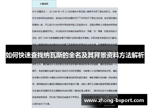如何快速查找纳瓦斯的全名及其背景资料方法解析