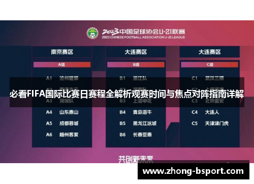 必看FIFA国际比赛日赛程全解析观赛时间与焦点对阵指南详解